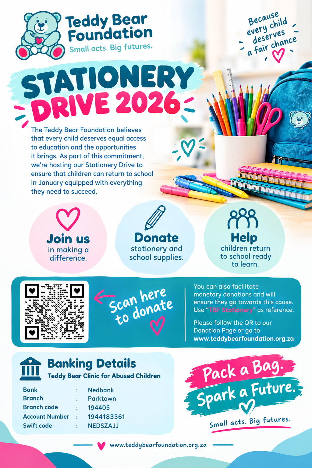 Support our 2026 year-end school stationery drive